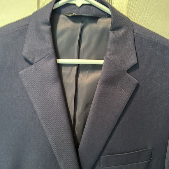 NWOT Mens Navy Blue utility blazer by Jos A Bank. 100% wool. Size 44 regular. - Picture 6 of 16